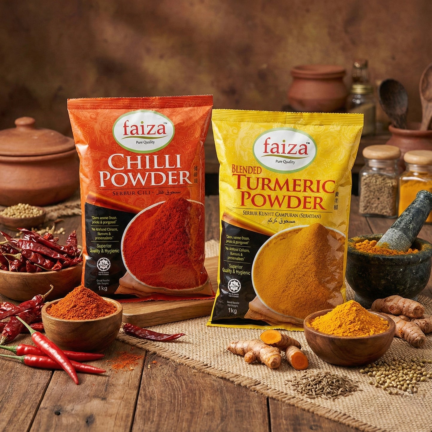 chili powder, turmeric powder, halal spices, bulk spices USA, ground chili powder, blended turmeric powder, Asian spices, Indian spices, professional cooking spices, restaurant spice supply, natural spices online